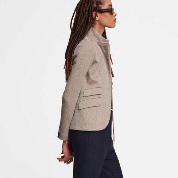 Rag & Bone Slade Blazer in Beige Multi Stripe 2 - Picture 2 of 14